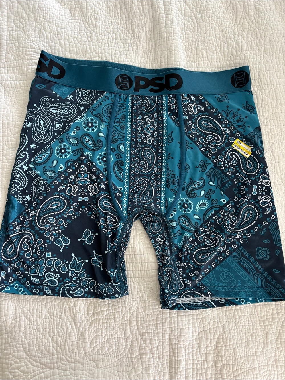 PSD Men’s Teal and Navy Paisley Athletic Boxer Briefs